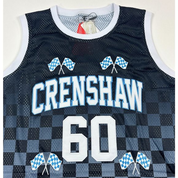 Nipsey Hussle #60 Crenshaw Headgear Classics Men XL Black White Checkered Jersey - Picture 4 of 11